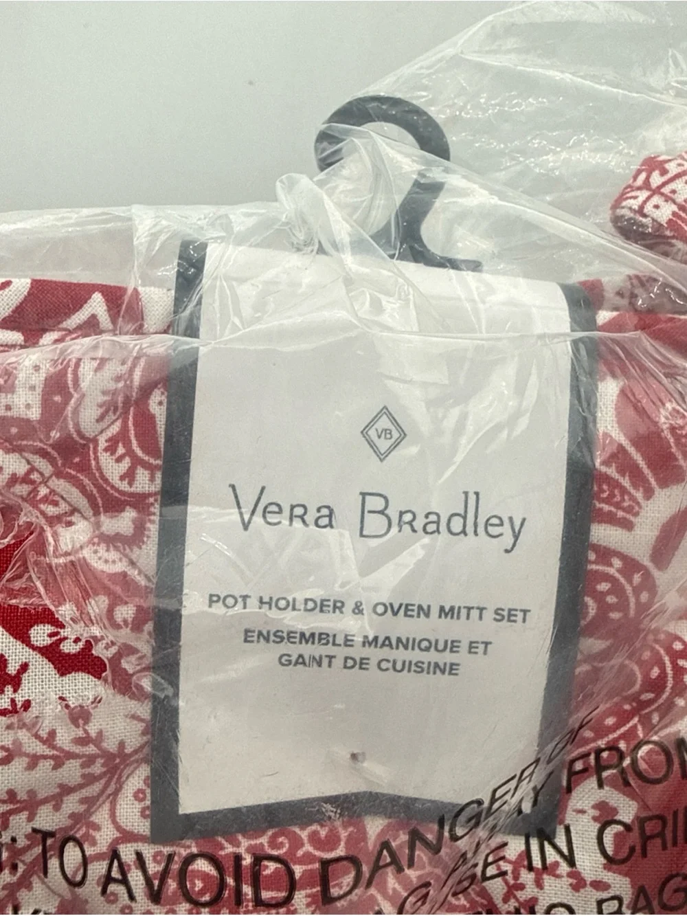 VERA BRADLEY Java Red paisley Pot Holder & Oven Mitt 2 Piece Set NWT